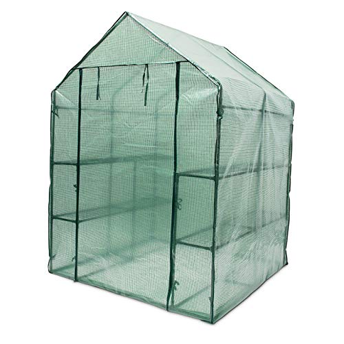 Relaxdays Walk-in Garden Greenhouse - 8 Shelves PE Mesh Tent - 140x190x140cm