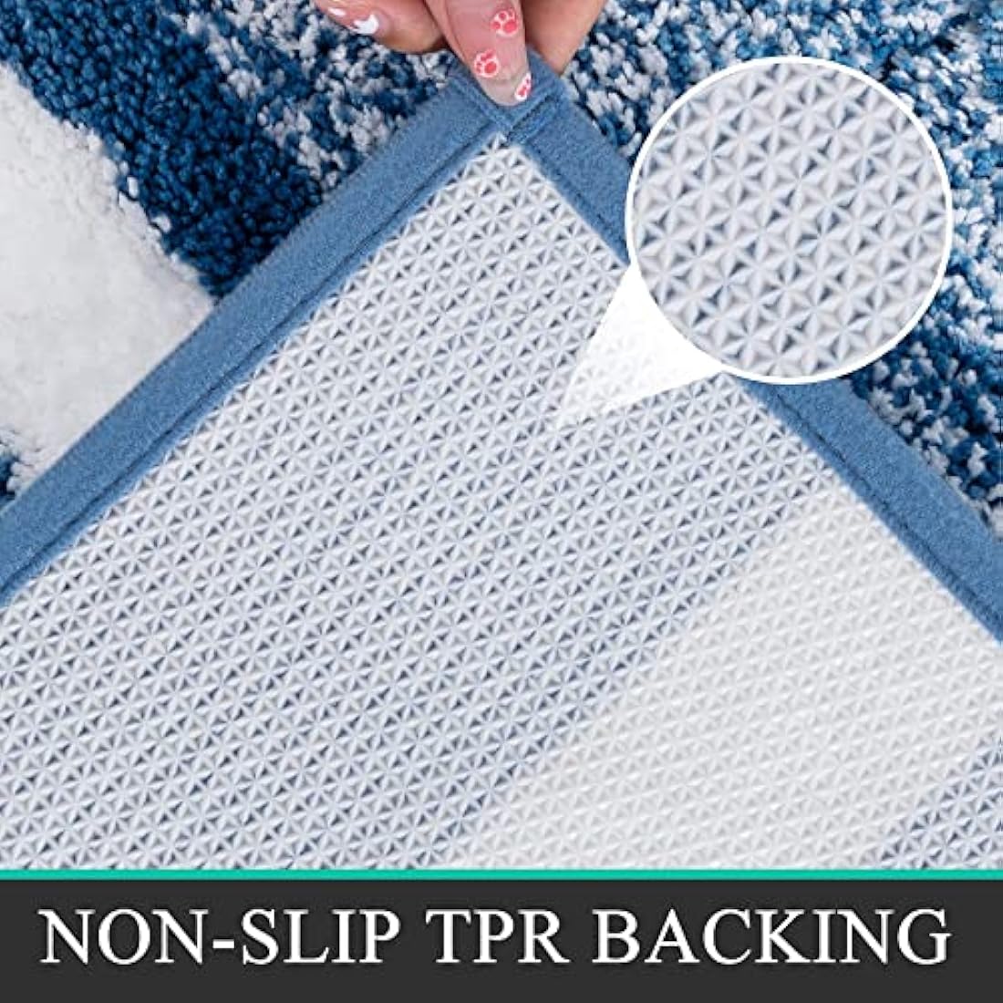 Pauwer 3-Piece Non-Slip Microfiber Bath Mat Set | Shaggy Absorbent Rugs