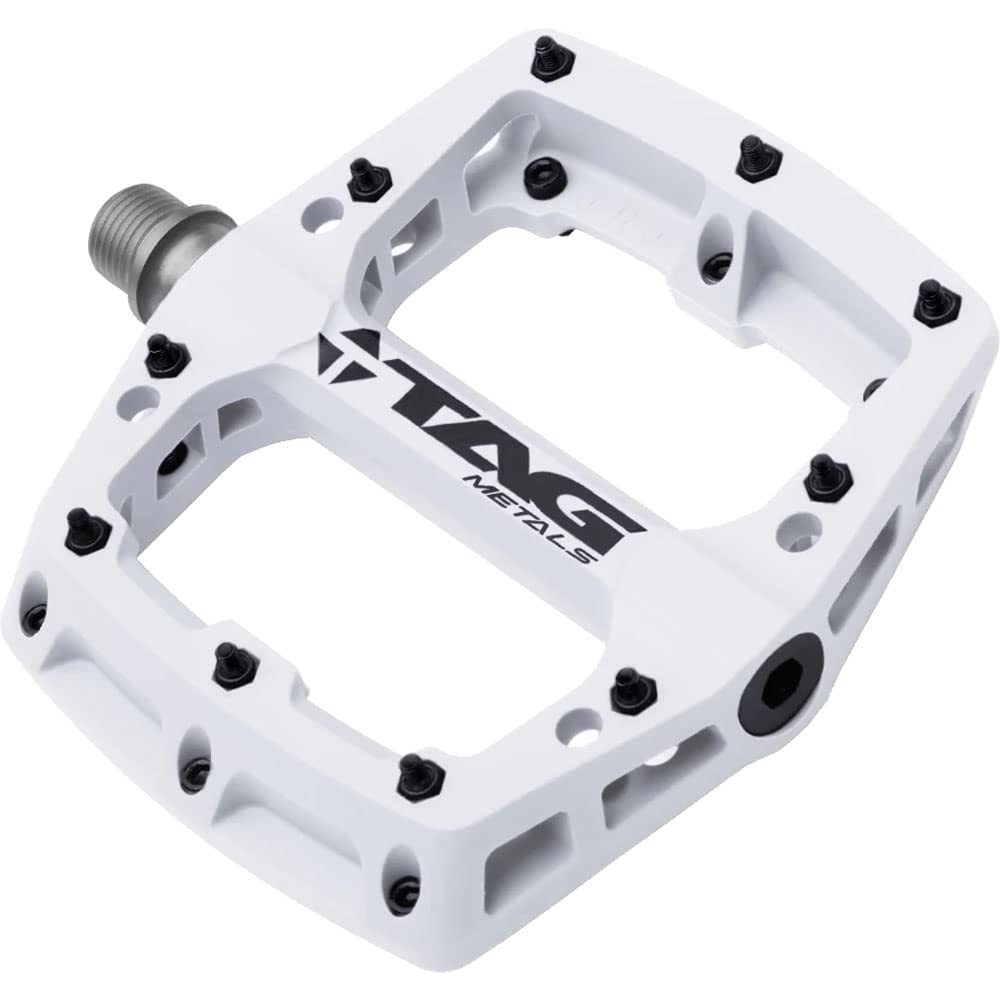 TAG Metals T3 Nylon MTB Pedals | Lightweight Platform 9/16" - White