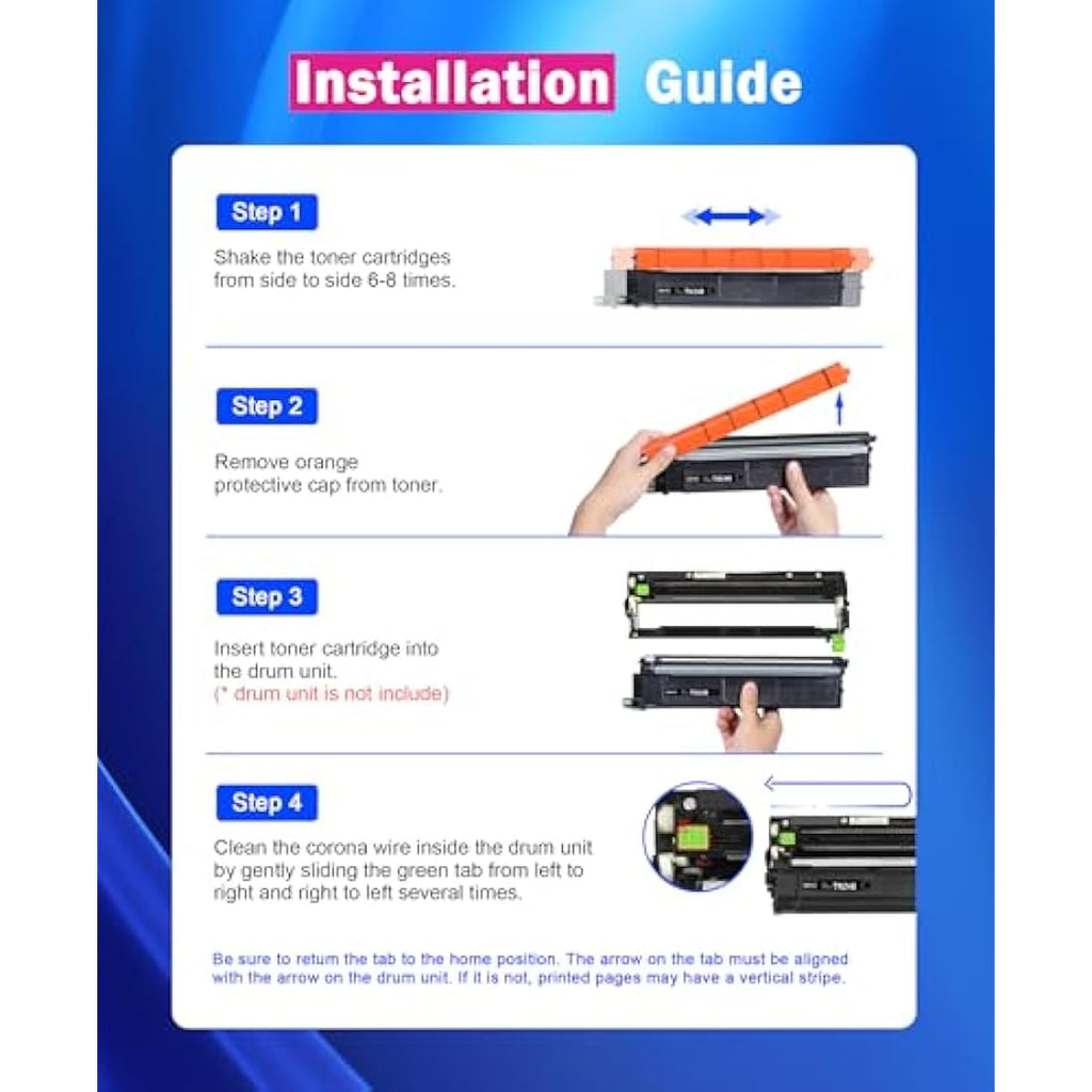 SODFACE TN248XL Compatible Toner Cartridges for Brother MFC-L3740CDW | 4-Pack