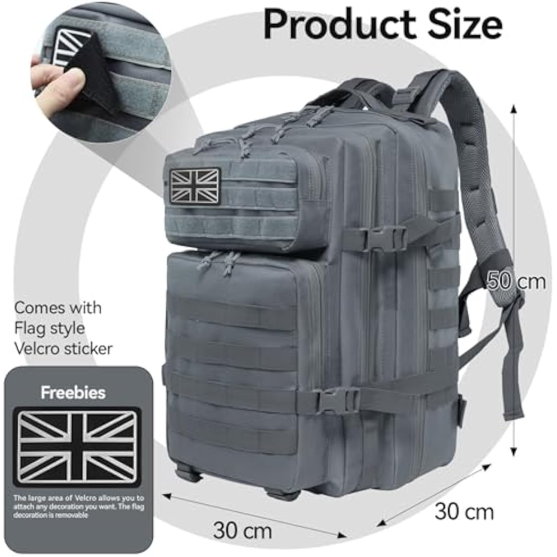 Delgeo 45L Military Tactical Backpack – Waterproof Molle Assault Pack