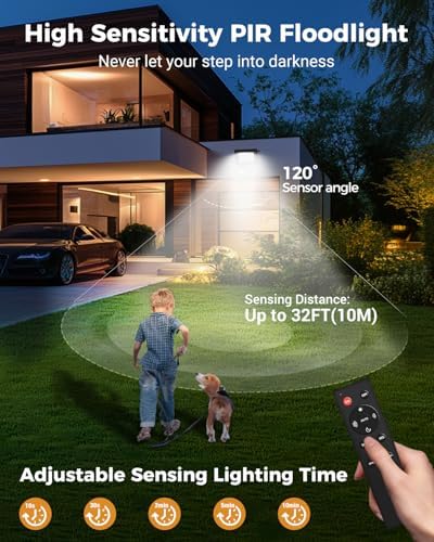Vighep 30W LED Motion Sensor Security Lights | IP66 Waterproof - 2 Pack