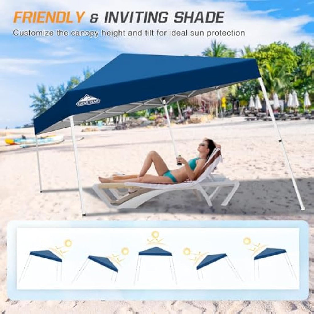 EAGLE PEAK 3m x 3m Slant Leg Pop-up Canopy Tent | UV Protection - Red