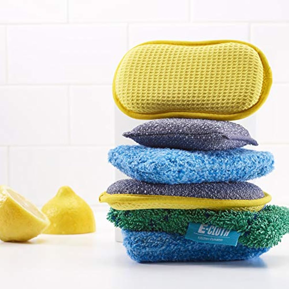 E-Cloth Kitchen Whizz | Non-Scratch Microfiber Scrub Sponge, Green, 10 Pack
