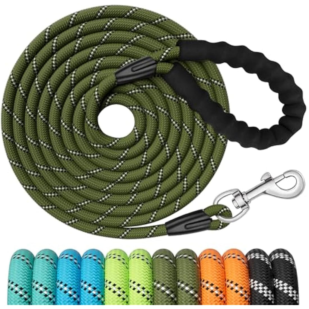 Reflective Dog Training Lead | Long Rope Leash with Padded Handle