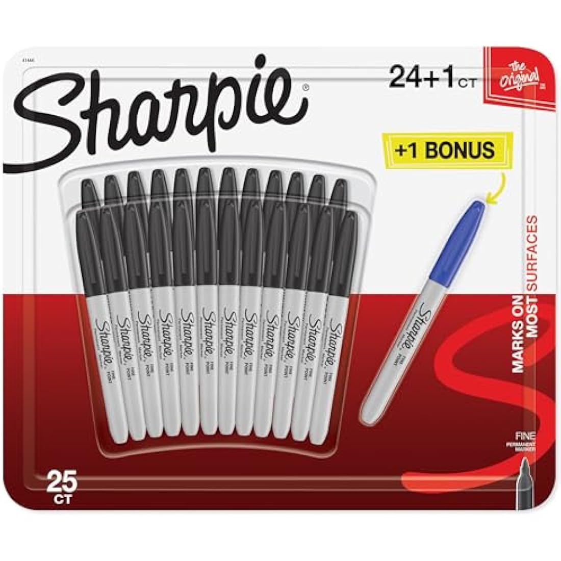 Sharpie Permanent Markers - Fine Point Black and Blue Set - 25 Count