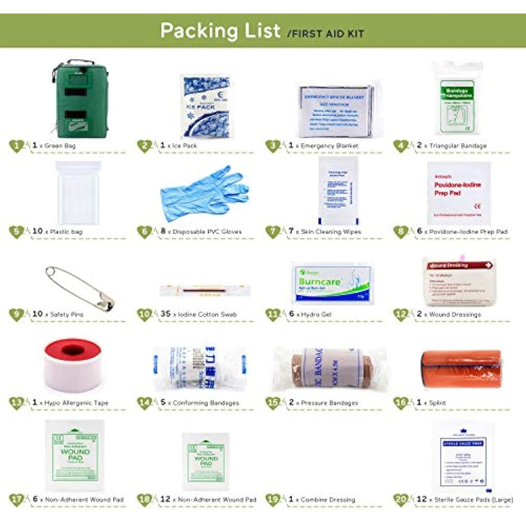 Jolof Store 255PCs First Aid Kit | Labeled Tactical Emergency Trauma Bag