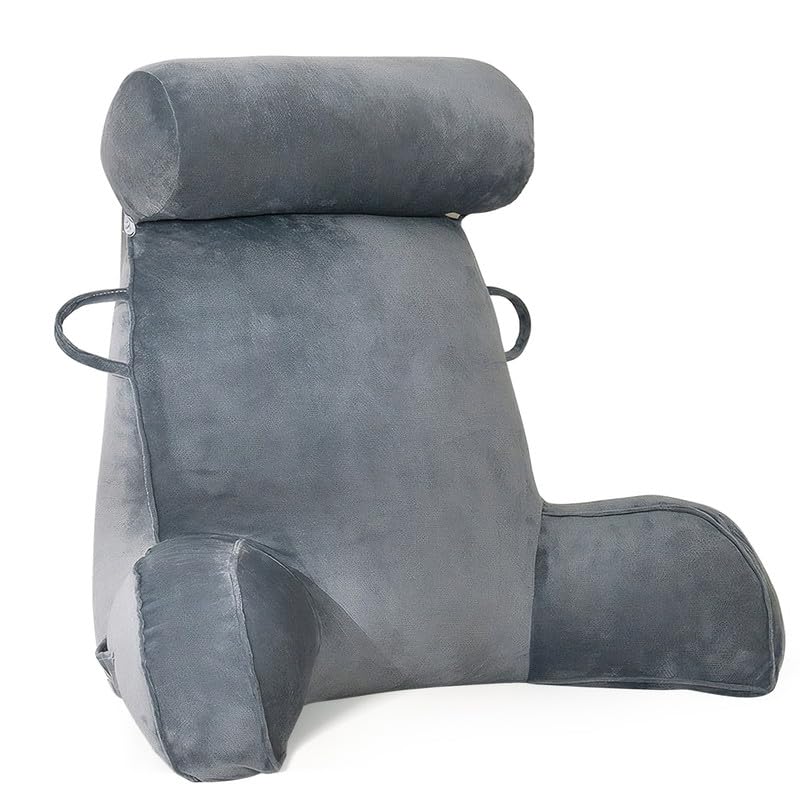 Mingfuxin Reading Pillow | Velvet Bed Backrest with Neck and Arm Support