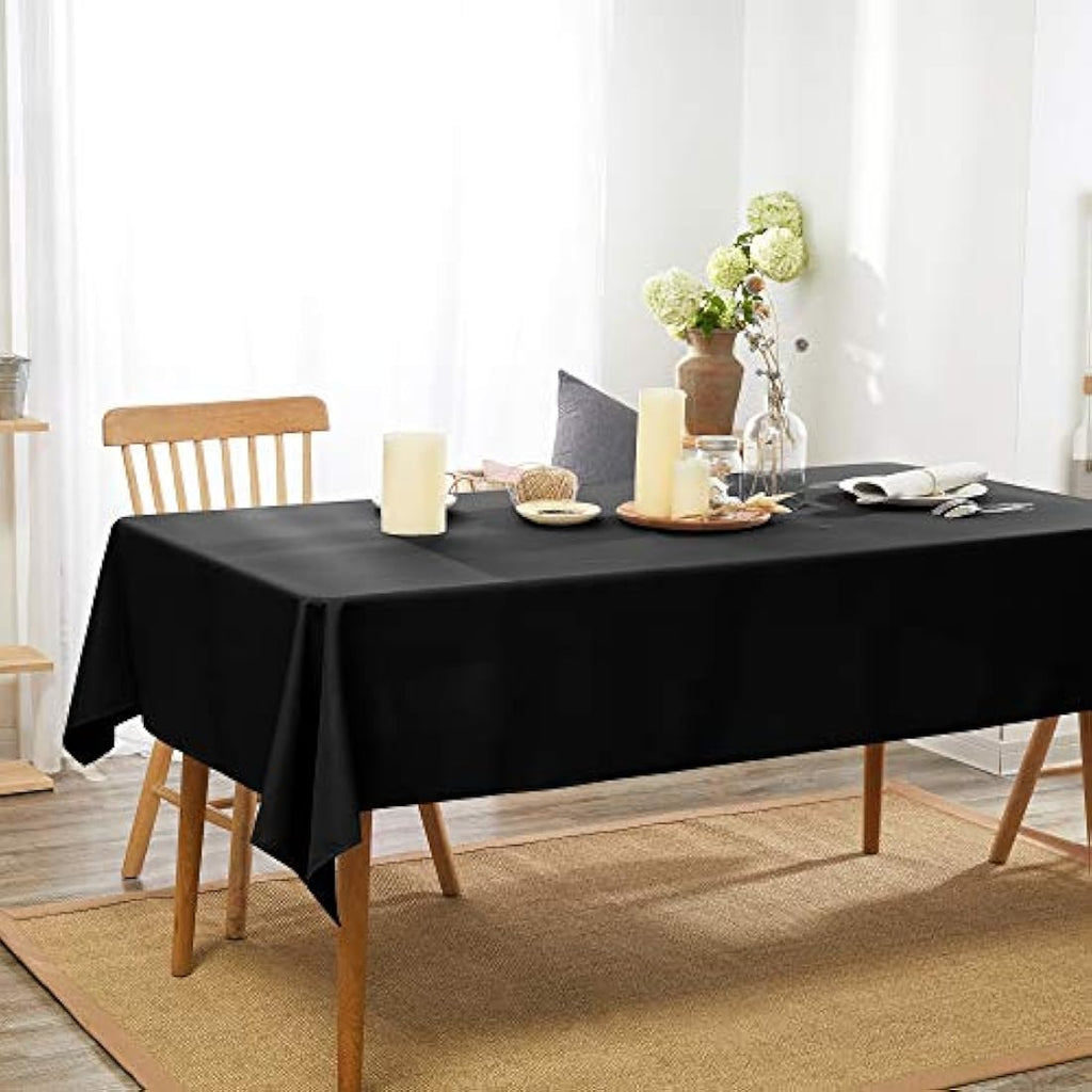 Deconovo Oxford Waterproof Tablecloth – Wipeable Rectangle Black 51x87in