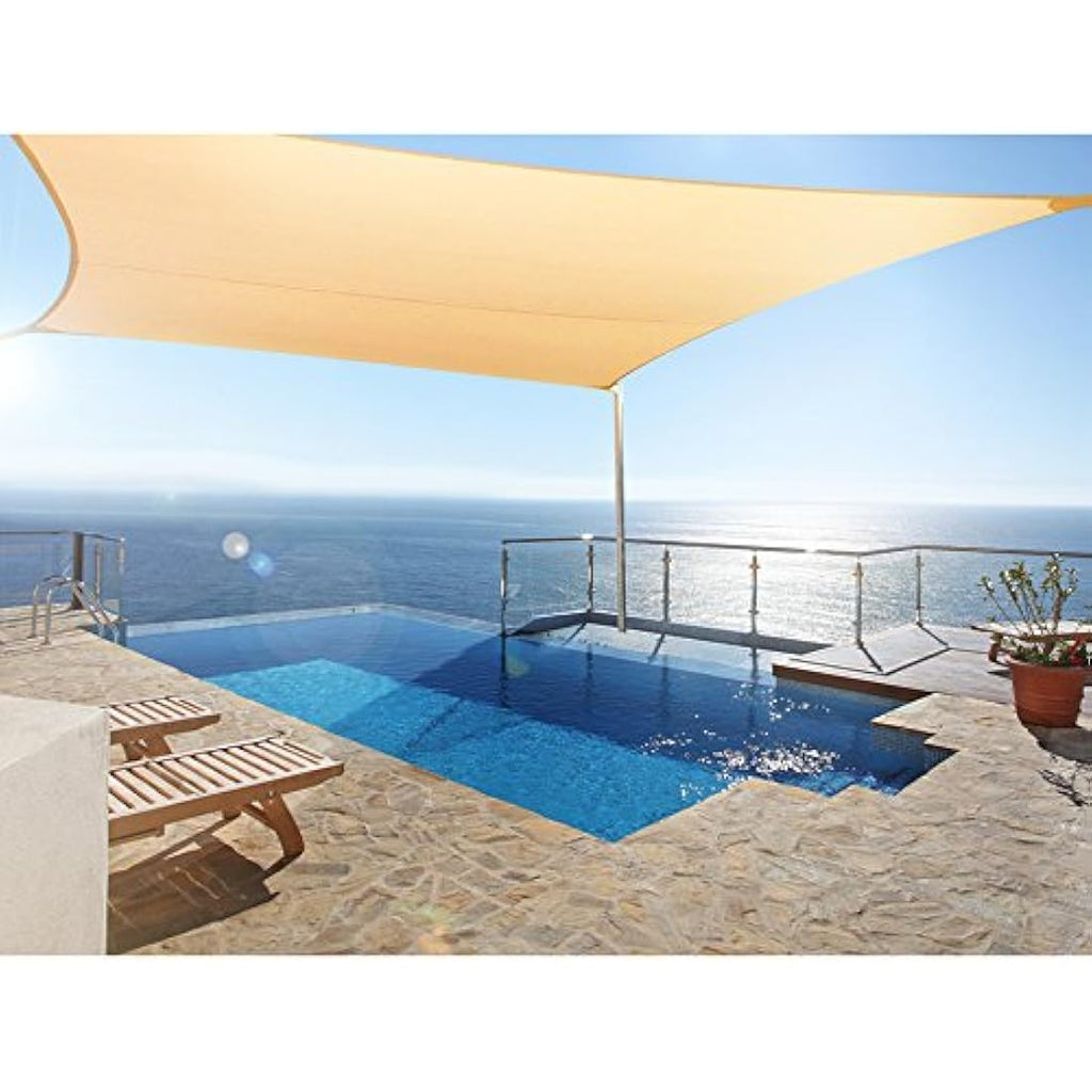 GreenBlue Rectangle Shade Sail – Waterproof UV Protection Canopy, Cream