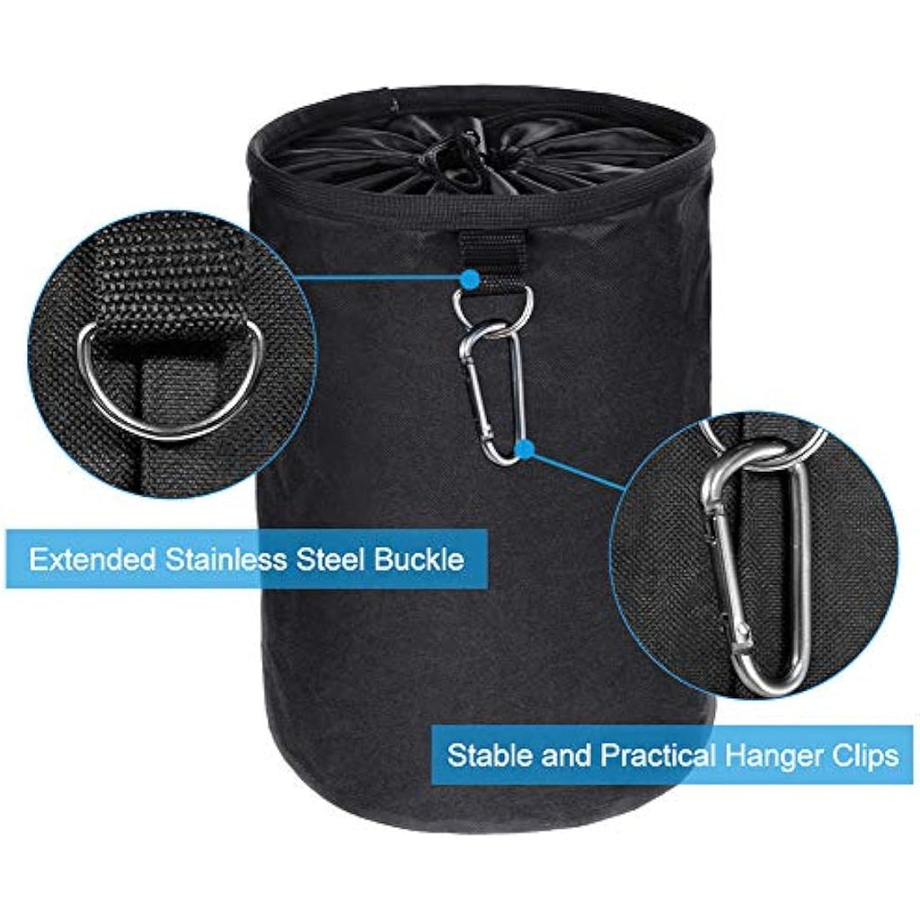 Large Waterproof Peg Bag with 2 Hanger Clips – Black