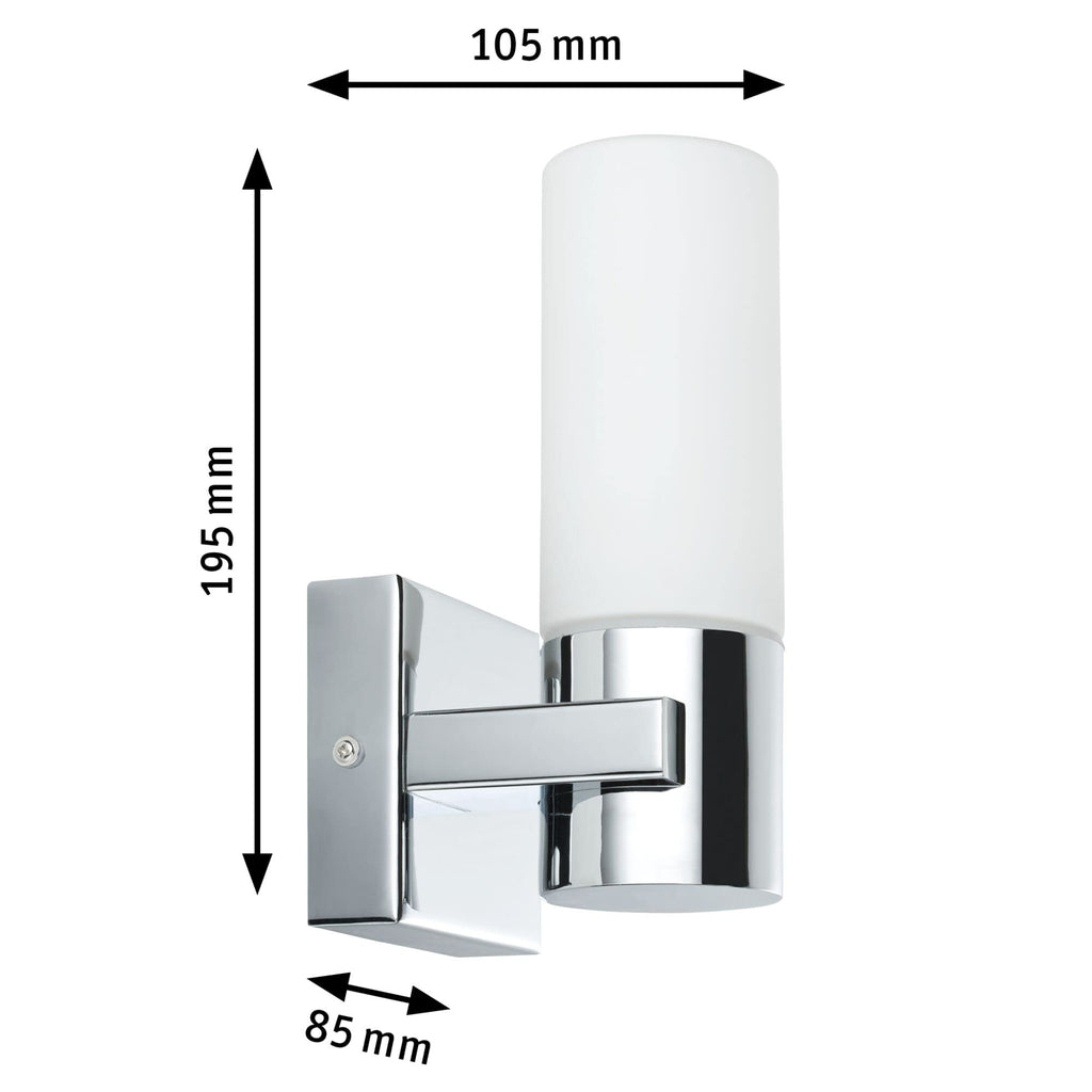 Paulmann Gemini Wall Spotlight 2-Pack | IP44 Chrome & Glass Luminaire