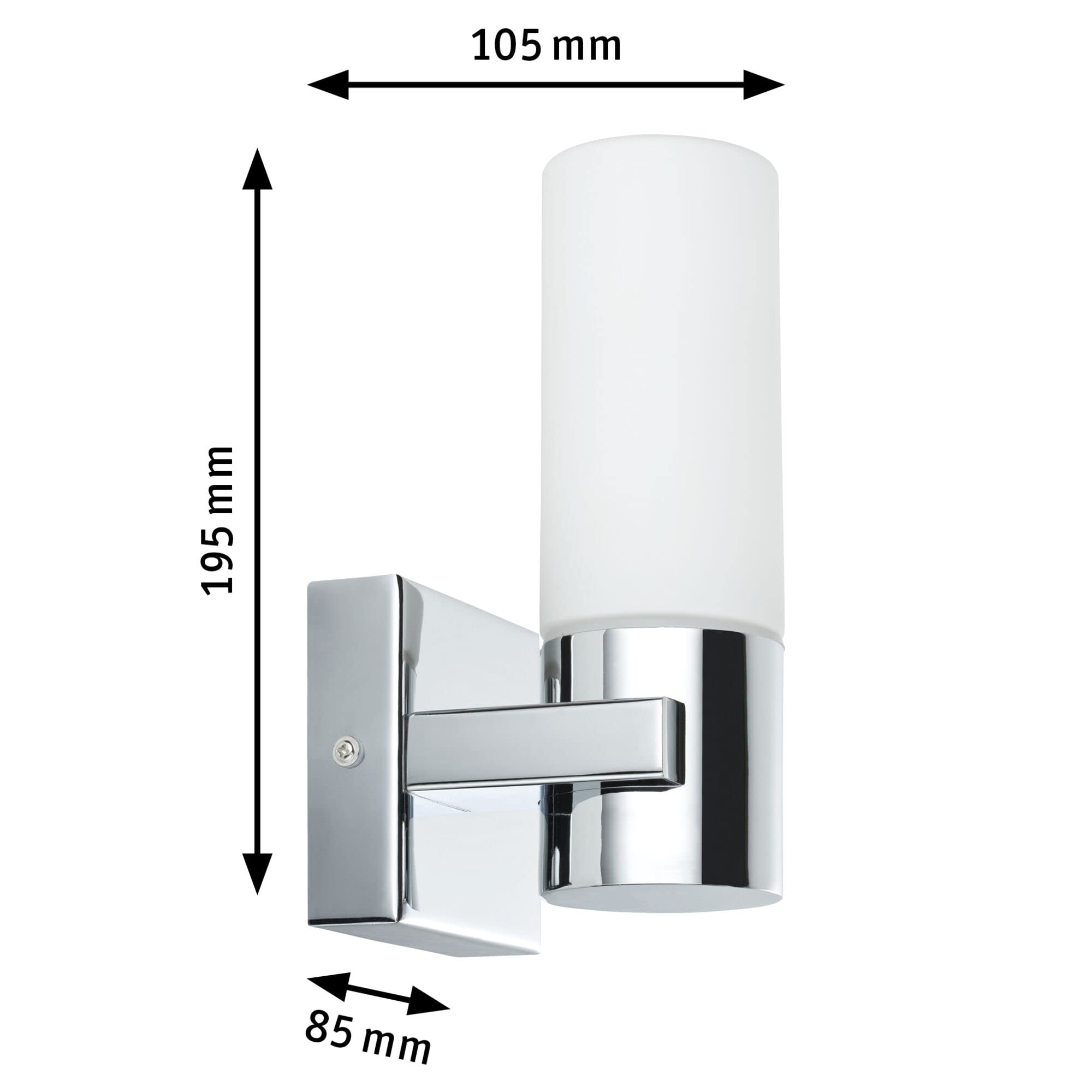 Paulmann Gemini Wall Spotlight 2-Pack | IP44 Chrome & Glass Luminaire