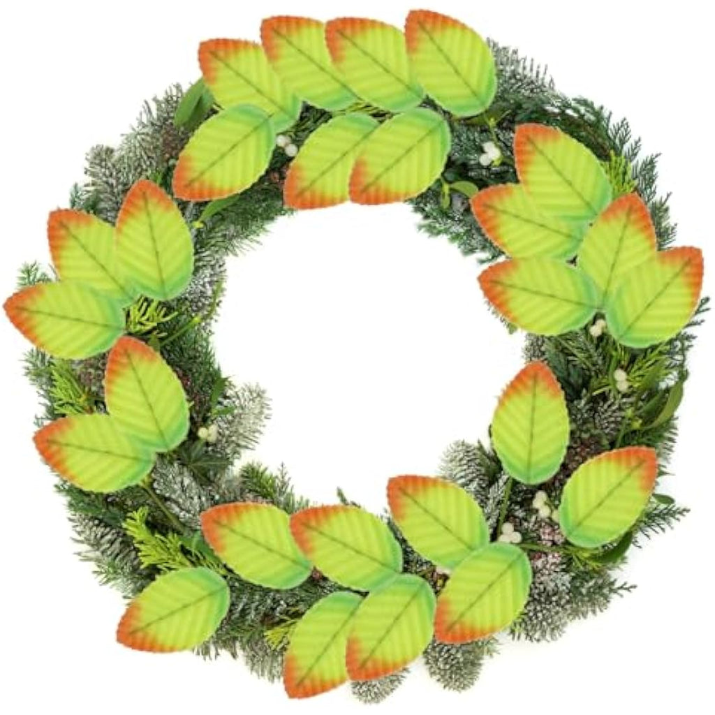 200Pcs Artificial Rose Leaves – Faux Silk Greenery for DIY Crafts