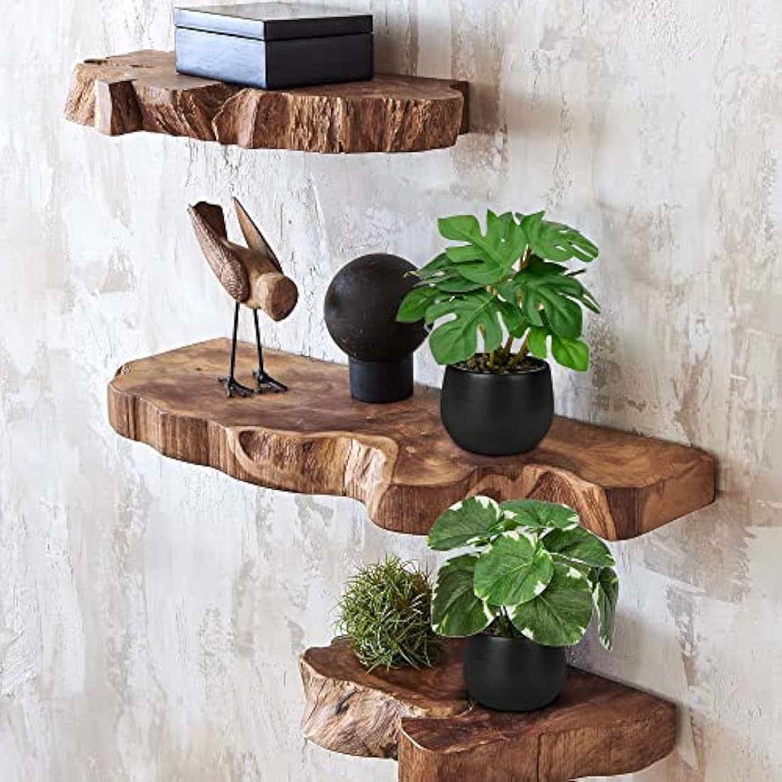 Jolof Store Set of 3 Small Artificial Potted Plants in Ceramic Pots