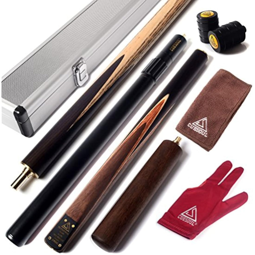 CUESOUL 57" 3/4 Snooker Cue Set | Ash Shaft & Walnut Butt with Case