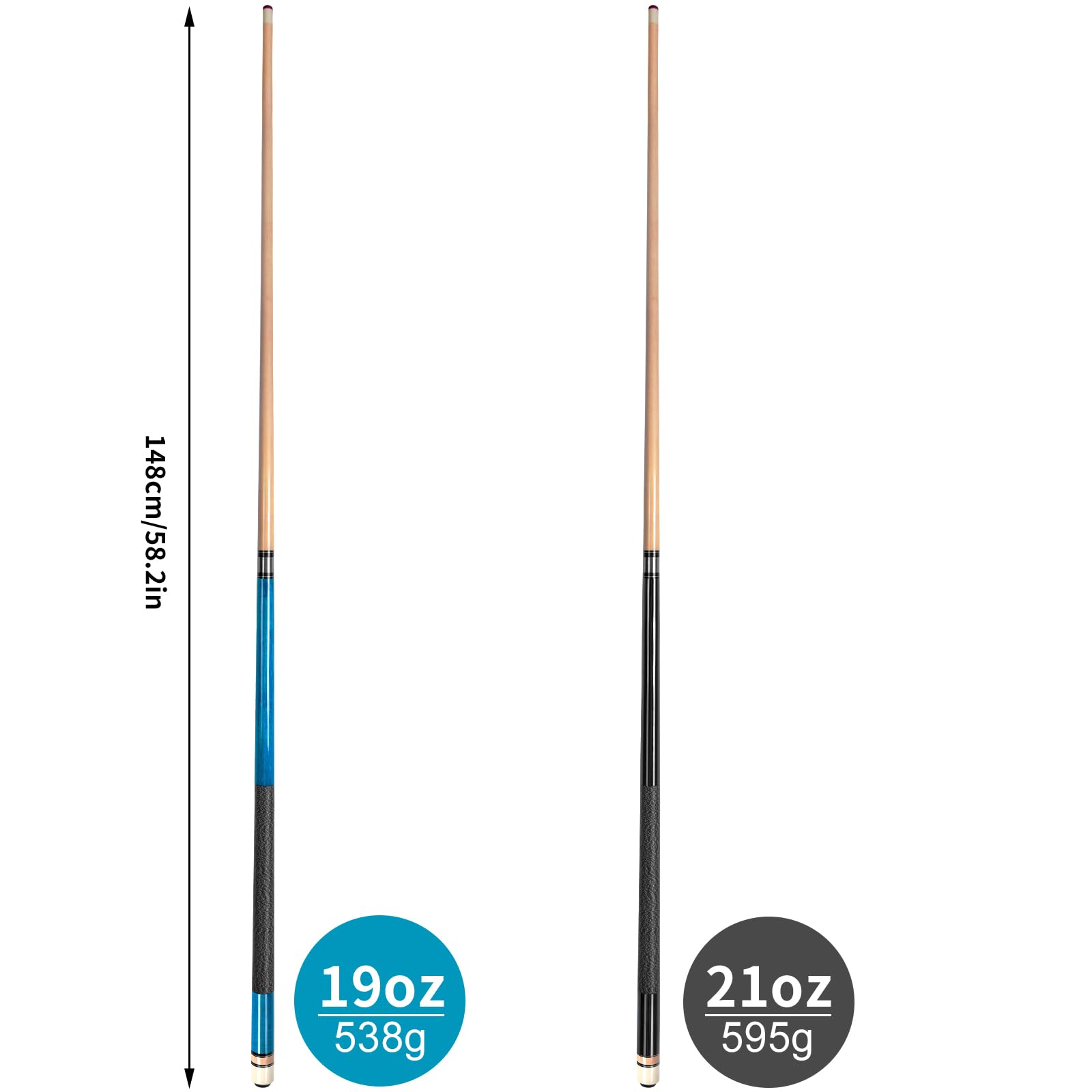 Aklot 58" Canadian Maple Pool Cue Stick | Carbon Fiber Design, 13mm Tip