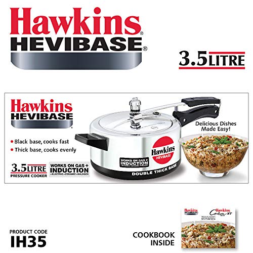 Hawkins Hevibase Aluminum Pressure Cooker | Induction Base, 3.5L