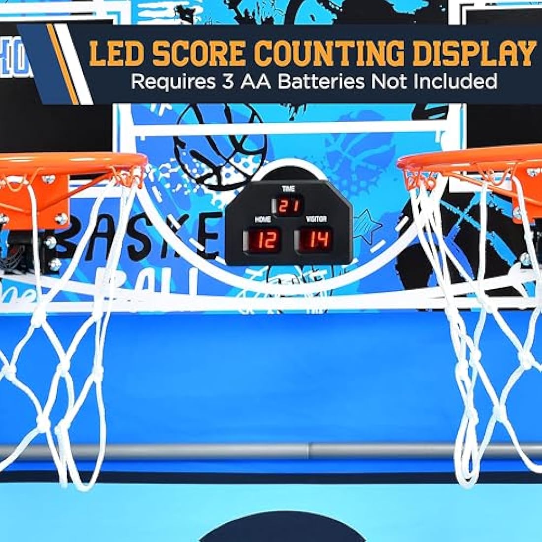 SereneLife Dual Shot Basketball Arcade Game – Foldable Indoor Hoop
