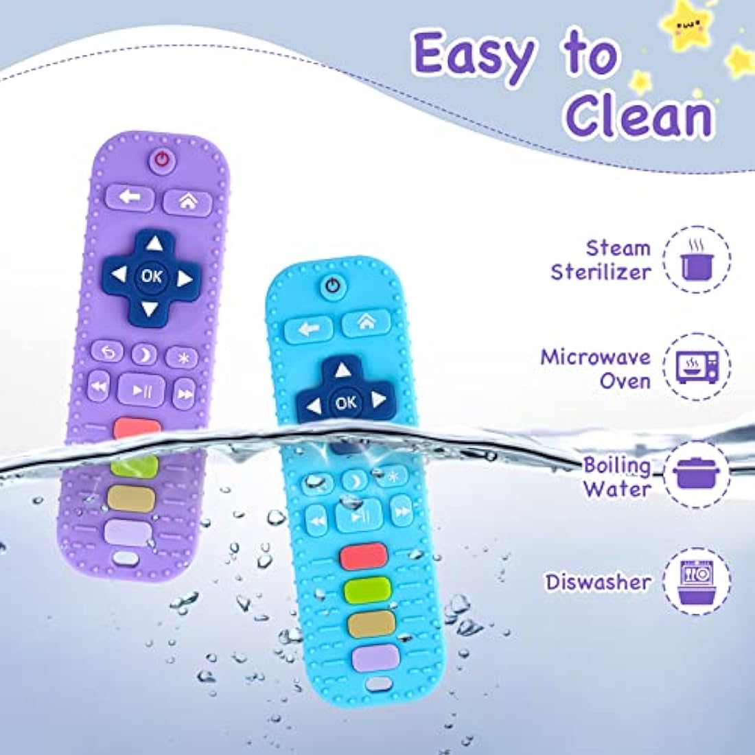 Hooku 2-Pack Remote Control Baby Teether | Food Grade Silicone Toys