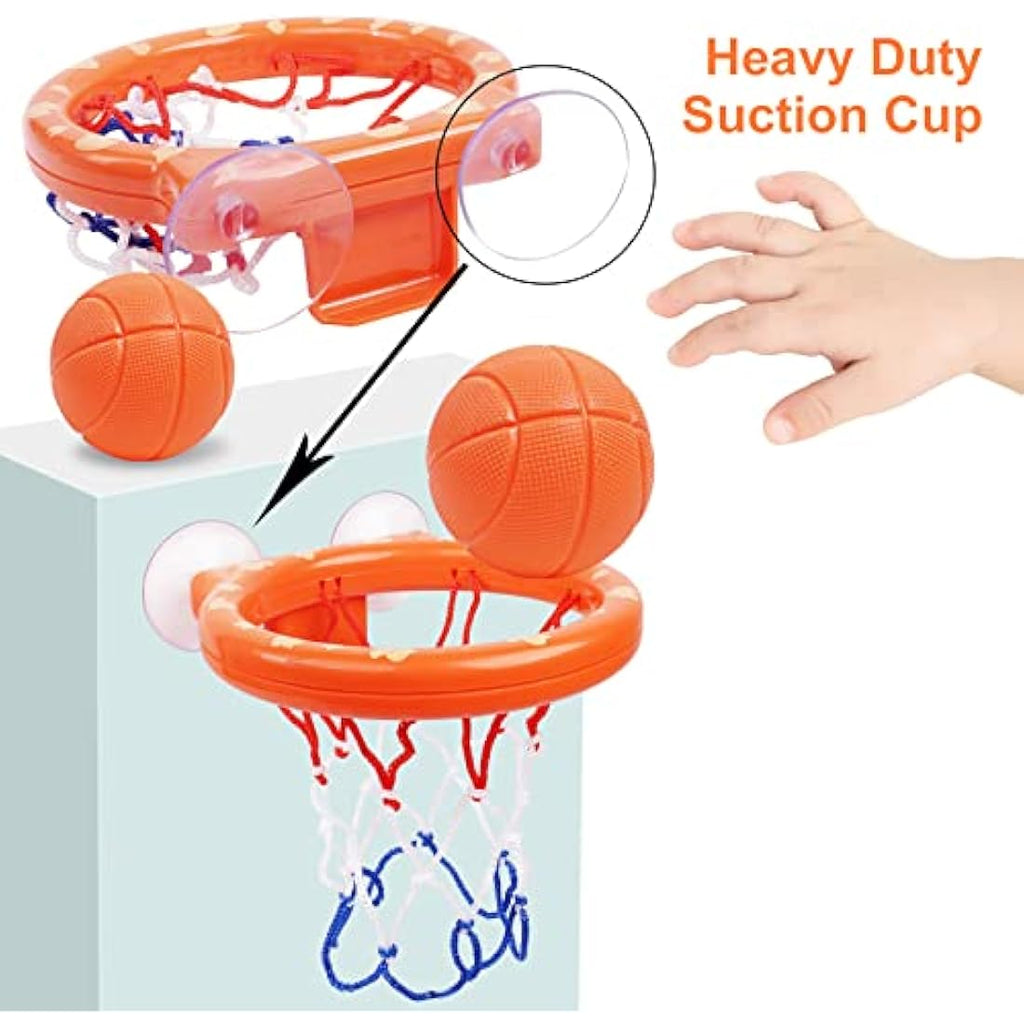 Vicloon Bath Basketball Hoop Set | 5 Balls & Suction Cup Toddler Toy