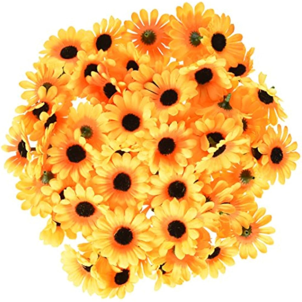 Jolof Store 100pcs Artificial Gerbera Daisy Flower Heads for DIY Crafts