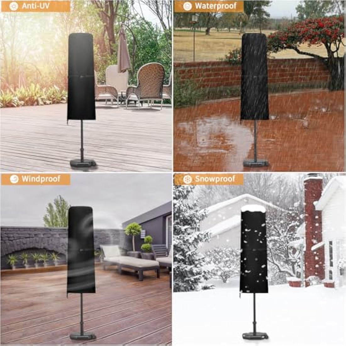 Dokon Double Parasol Cover | Waterproof Oxford Fabric with Rod, 4.6m