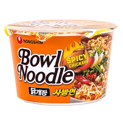 Nongshim Spicy Chicken Bowl Noodle Soup - 100g Instant Noodles (12 Pack)