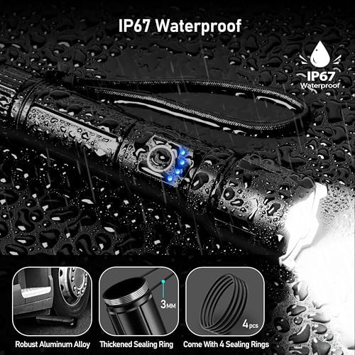 Blukar LED Torch – 5000mAh Rechargeable Flashlight, IP67 Waterproof