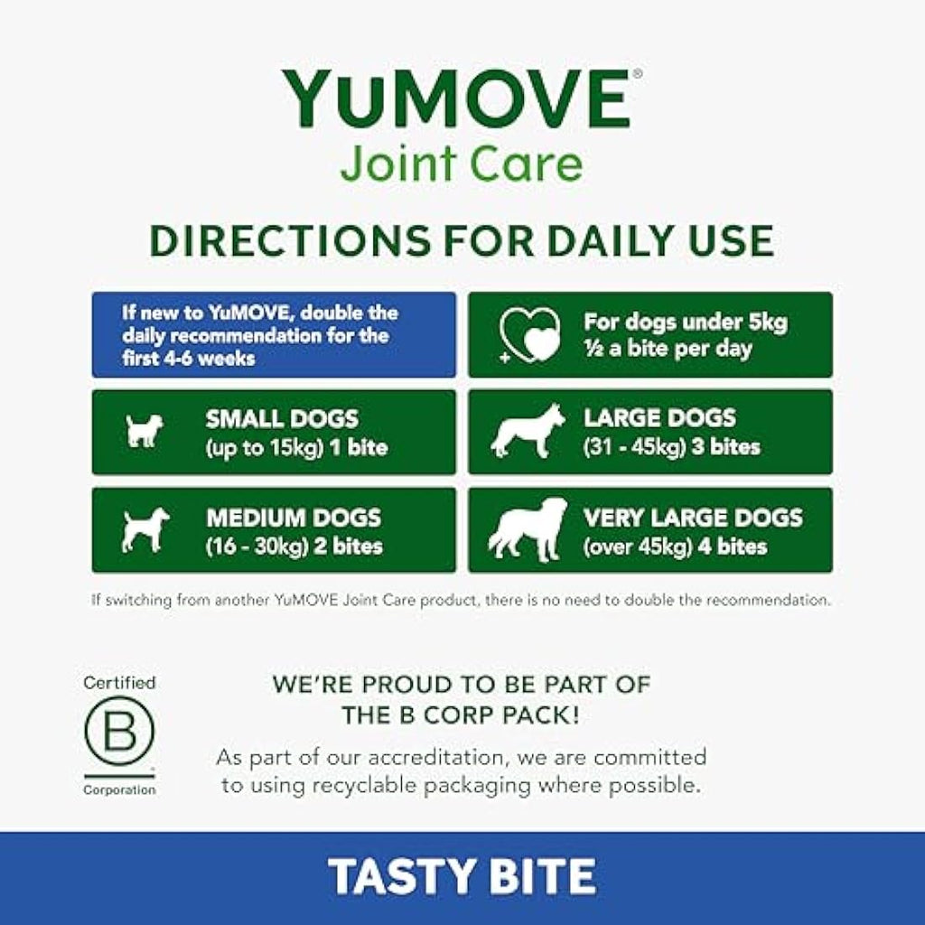 YuMOVE Senior Dog Joint Supplement – Glucosamine & Green Lipped Mussel
