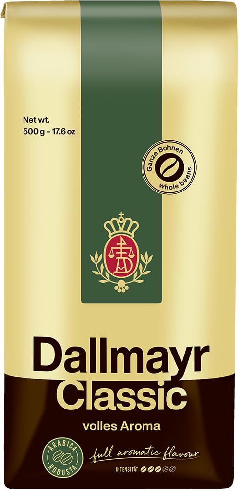 Dallmayr Classic German Coffee Beans – Strong Arabica & Robusta, 500g