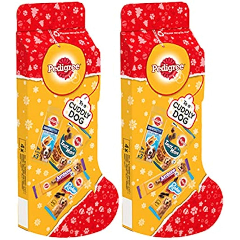 Pedigree Christmas Dog Treats Stocking Pack – 2 Pack Holiday Gift Set