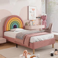 BTM Velvet Single Bed Frame 90x190cm | Adjustable Rainbow Headboard