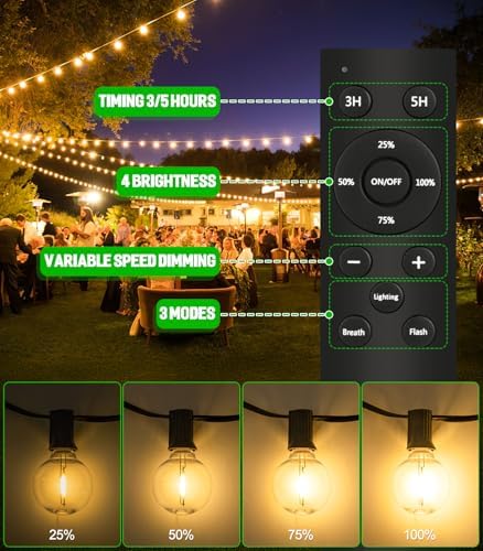 Vanranger G40 Festoon Outdoor Lights | 45M 150Ft Shatterproof LED String