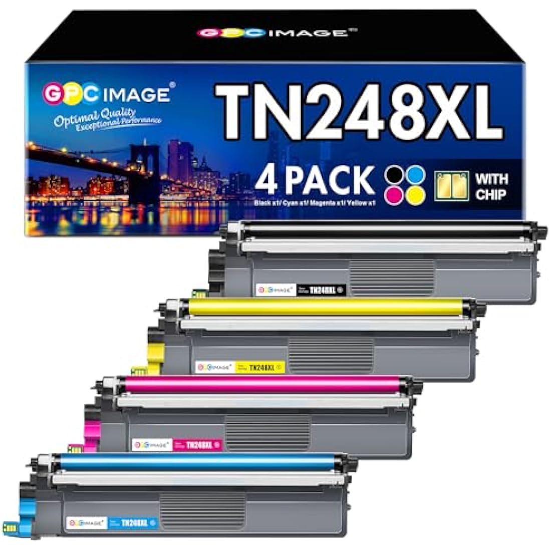 GPC Image TN248XL Compatible Toner Cartridges for Brother MFC-L3760CDW | 4 Pack