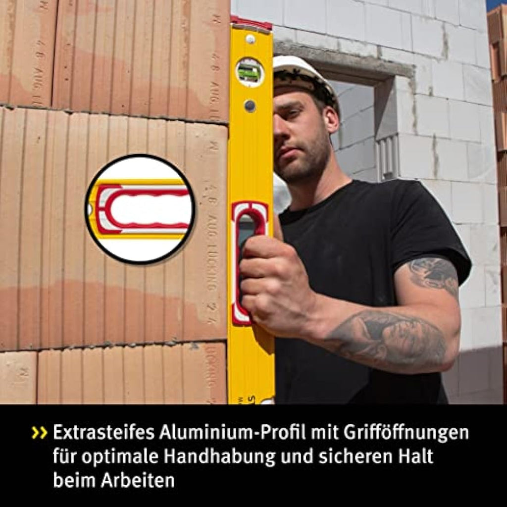 Stabila 196-2-100 Spirit Level | 100cm/40in Heavy Duty 3-Vial Tool