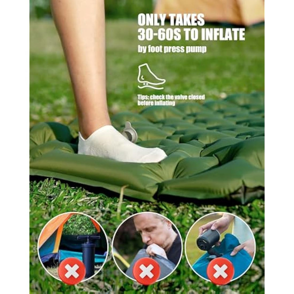 AKSOUL Self Inflating Sleeping Mat – 10cm Thick Ultralight Camping Mattress