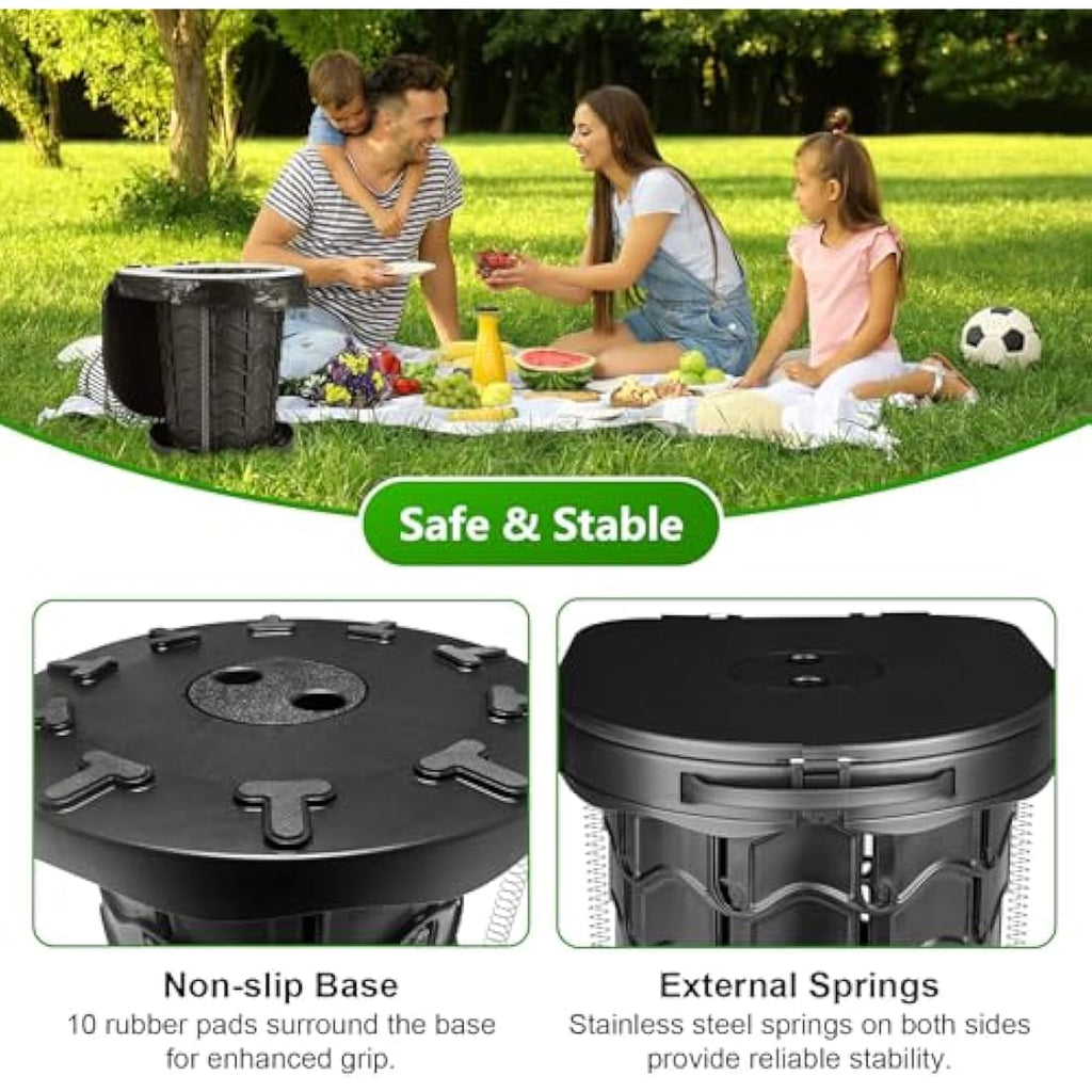imodomio Portable Camping Toilet - Folding ABS Potty with Lid & Storage Bag