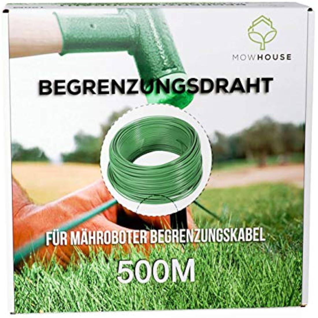 Mowhouse Robotic Lawnmower Boundary Wire – 500m Green Perimeter Cable