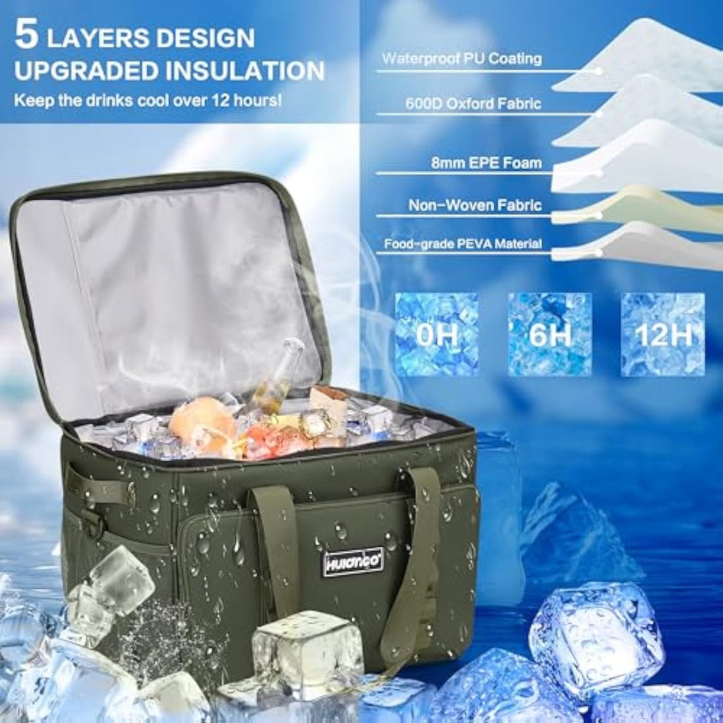 Hulongo 30L Insulated Cooler Bag – Leakproof Waterproof Thermal Bag