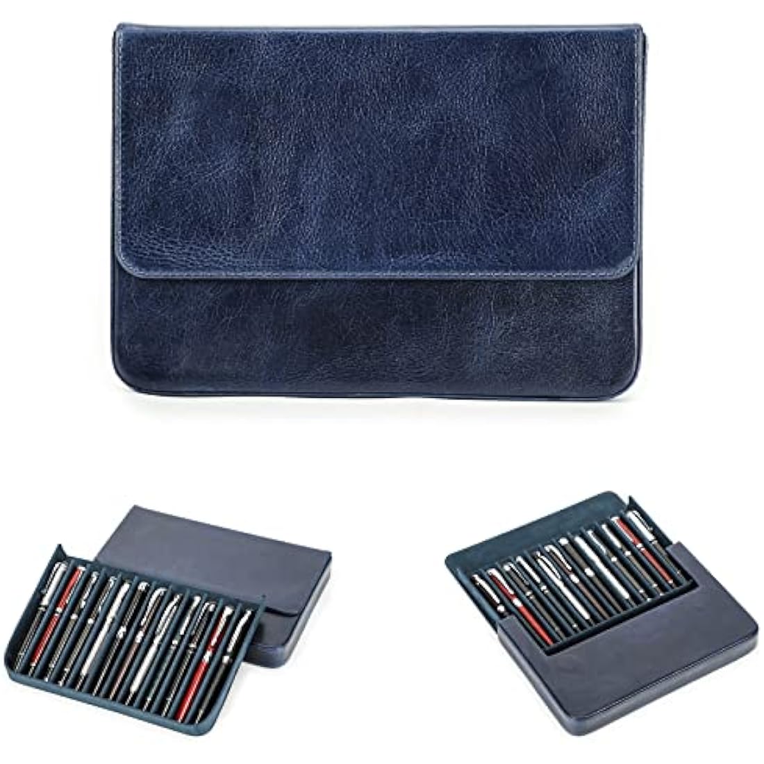 Hiram Vegetable Tanned Leather 12 Pen Case | Fountain Pen Storage Box