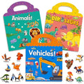 Jolof Store Reusable Sticker Books for Toddlers – 3 Set Animal & Dinosaur