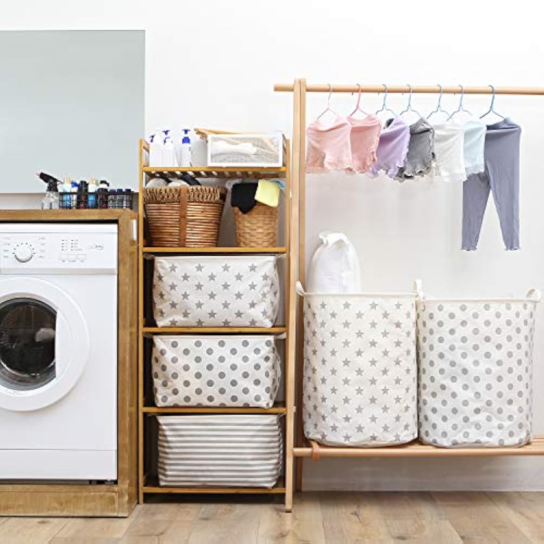 Jolof Store Large Folding Laundry Hamper | Waterproof Ramie Cotton Basket