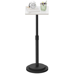 GUOHNHE Square Side Table, Height Adjustable Drink Stand, 1 Pack, White - image 1