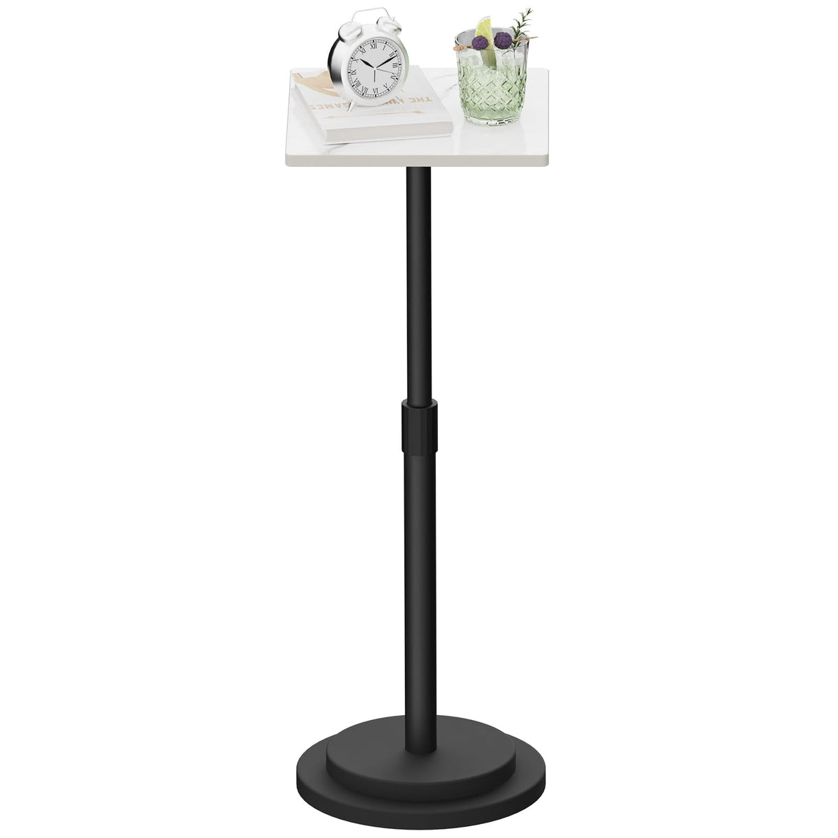 GUOHNHE Square Side Table, Height Adjustable Drink Stand, 1 Pack, White - image 1