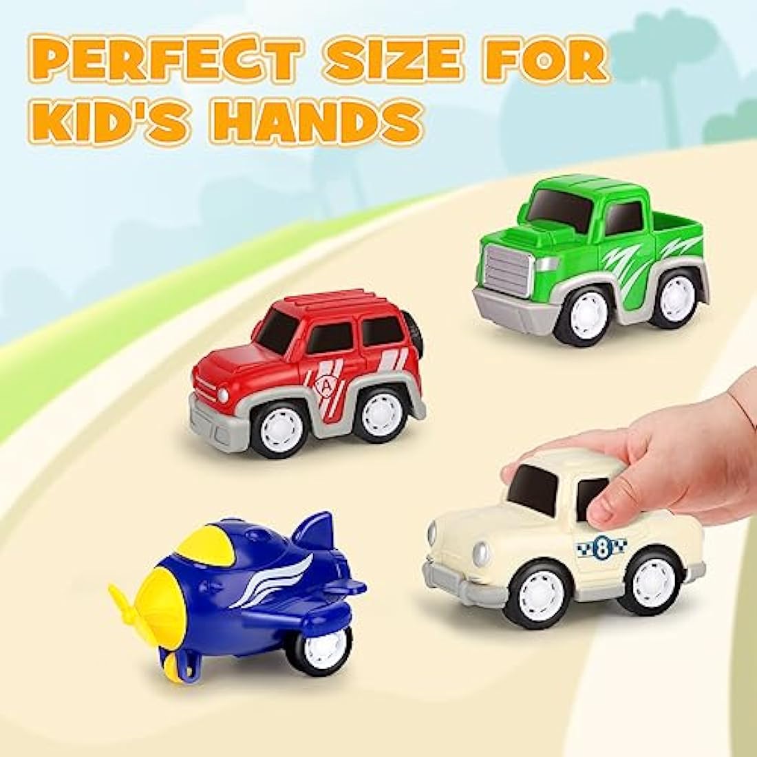 Aoskie Car Transporter Toy Truck with 4 Pull Back Cars for Toddlers