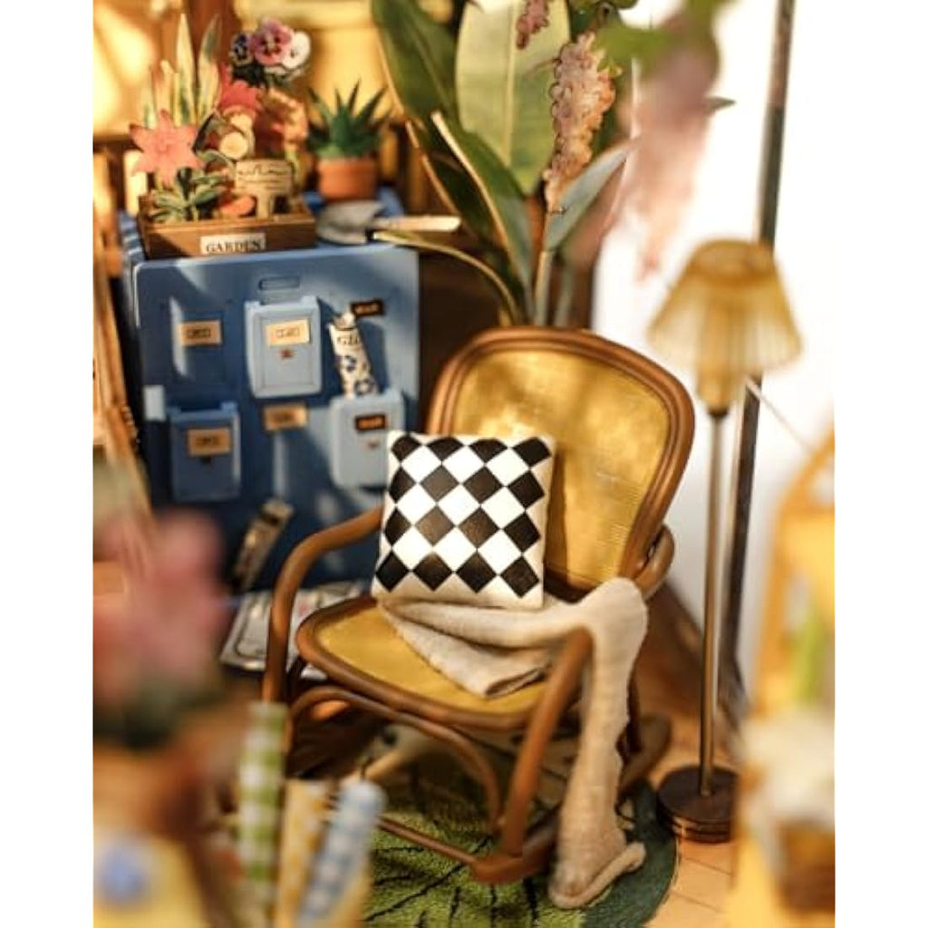 Rolife Greenhouse Book Nook Kit – DIY 3D Wooden Puzzle with LED Light