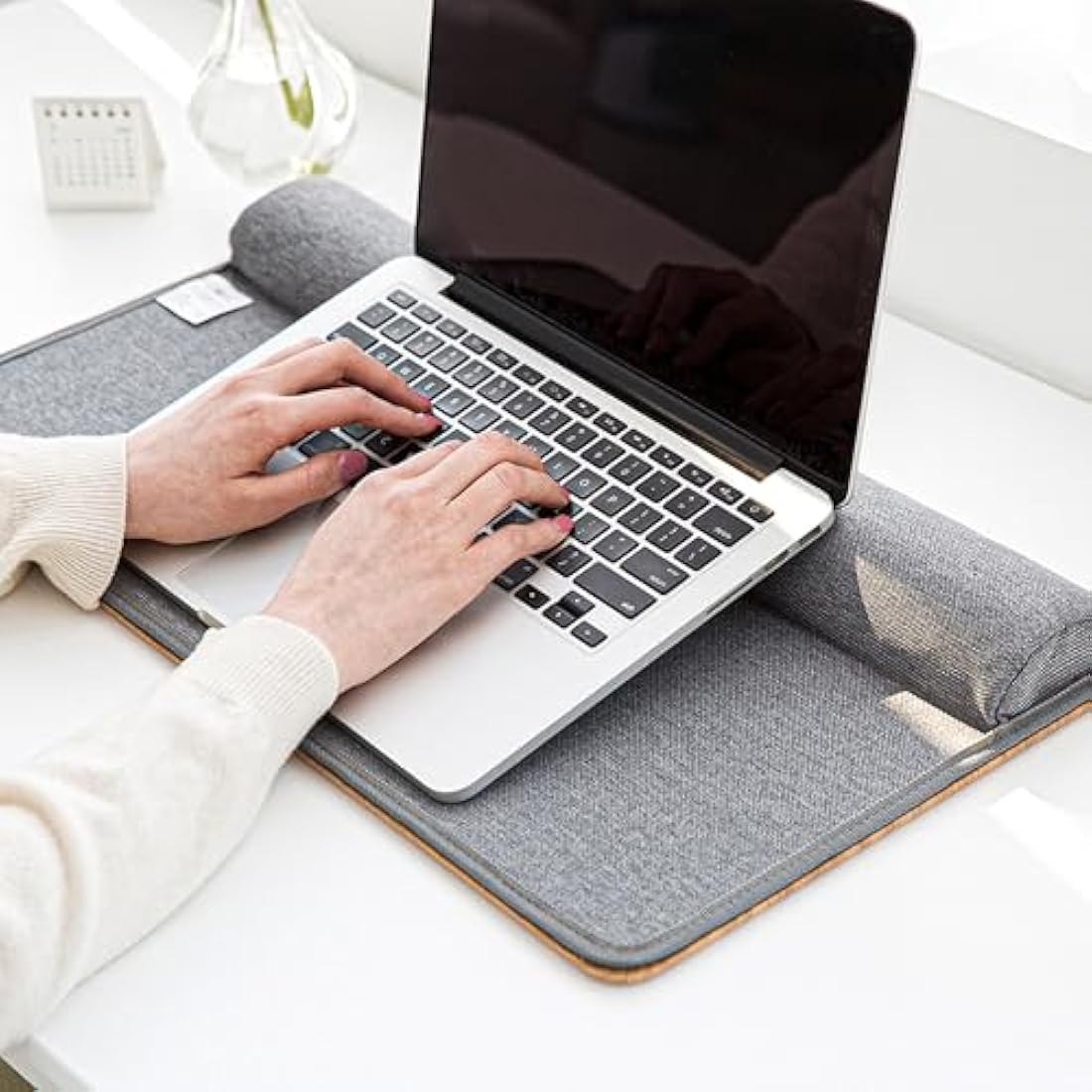 ergomi Lap Desk for Bed – Large 17” Laptop Tray with Cushion & Wrist Rest