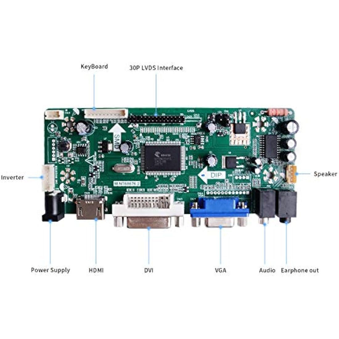 Owootecc HDMI VGA DVI LCD Controller Board for Arcade1Up 17-19" Monitors