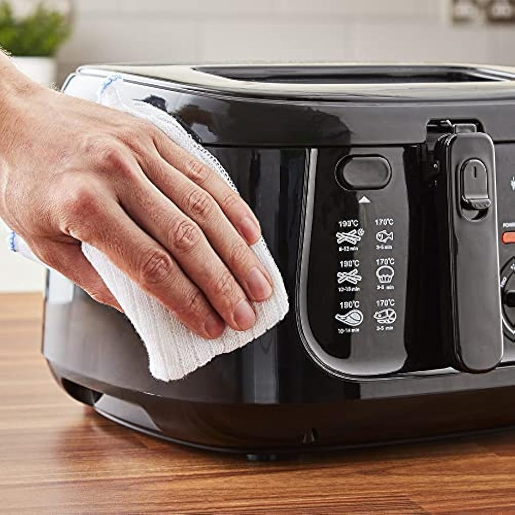 Swan 2.5L Deep Fat Fryer – 1800W Electric Kitchen Fryer with Window, Black
